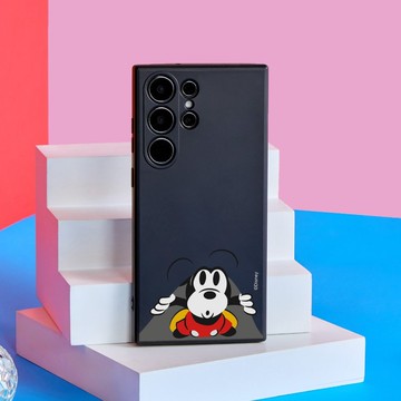 Disney經典-米奇的好奇心純色矽膠SAMSUNG手機殼