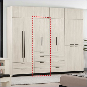 2x6.5尺四抽衣櫃 拉門衣櫥 開門衣櫥 收納衣櫃 儲物衣帽間【275B0803】Leader傢居館275-1633