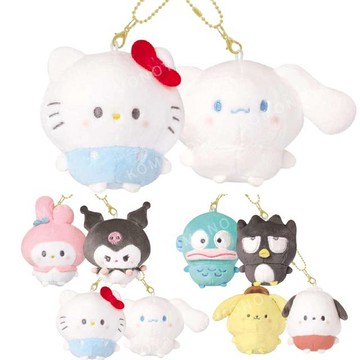 小禮堂 Sanrio 三麗鷗 絨布磁鐵雙吊飾 (胖胖豆豆眼款) Kitty 大耳狗 酷洛米 美樂蒂