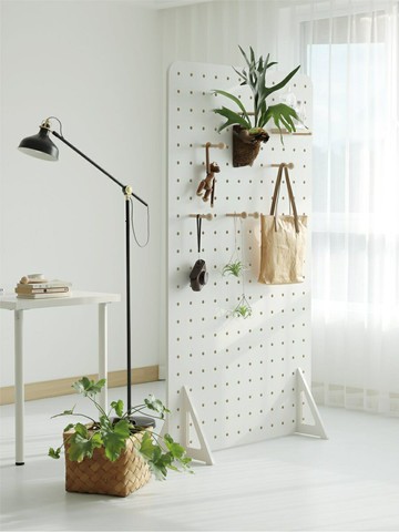 優樂悅~屏風洞洞板小木良品客廳玄關遮擋簡約置物架立式可移動辦公室隔斷 洞洞板屏風 屏風