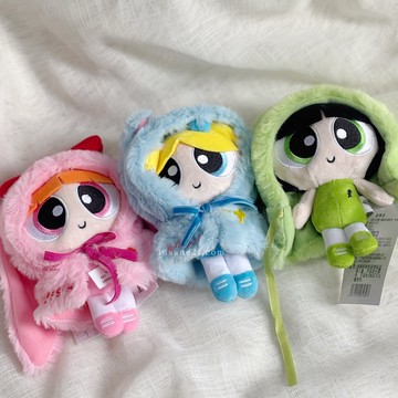 飛天小女警 斗篷款 冬裝 毛絨吊飾 棉花娃娃 15CM高/代購