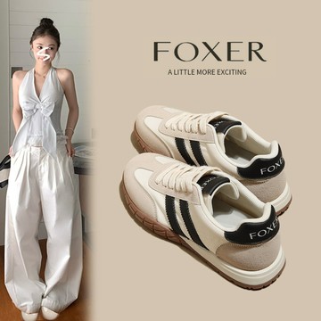 FOXER 女士運動鞋時尚潮流休閒柔軟舒適平底鞋戶外休閒運動鞋