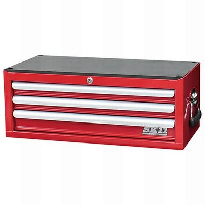SK11 ツールチェスト 3段引き出し ベアリングレール 全段専用マット 幅660×高さ251×奥行き307mm SRC-3030RE レッド ツールボックス 4977292299541