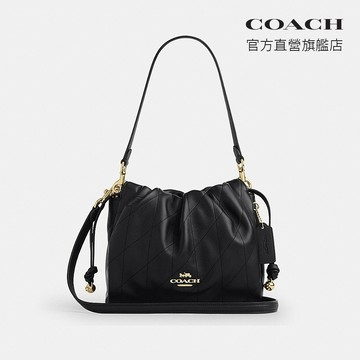 【COACH】 絎縫細節FAYE拉繩包-IM/黑色(CCZ56)｜官方直營