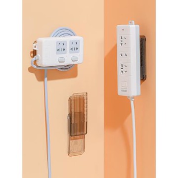 排插固定扣粘貼式插座掛壁收納神器帶繞線器電插排子母扣透明4369