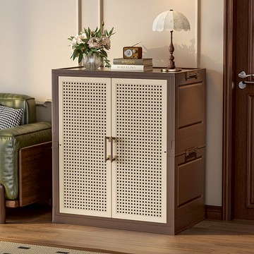 【AOTTO】65面寬中古藤編可調節收納鞋櫃(AC-218)