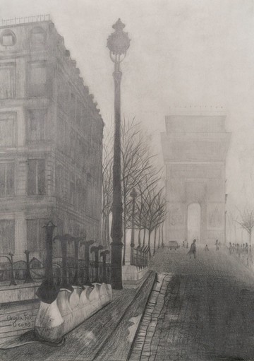 黑白素描客製畫精緻手繪-風景類