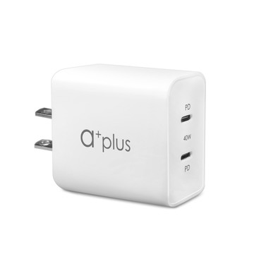 a+plus 雙孔PD快充互不影響   雙PD40W 極速電源供應器 APD-40W
