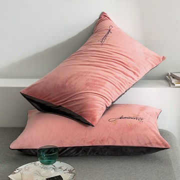 枕頭套 珊瑚絨枕套一對裝48x74cm純色牛奶寶寶絨單人枕頭套枕芯套內膽套