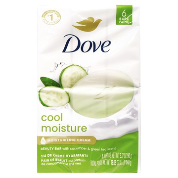 Dove 多芬 涼感保濕沐浴皂 小黃瓜綠茶香 90g  6入