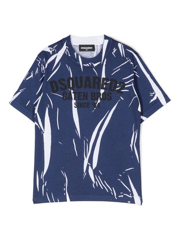 Dsquared2 Kids - logo-print cotton T-shirt - kids - Cotton - 16 yrs - Blue