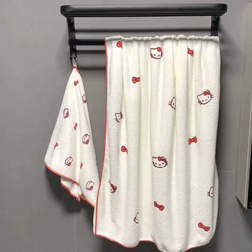 臺灣出貨💥Hello Kitty親膚毛巾凱蒂貓珊瑚絨浴巾舒服洗澡巾柔軟可愛吸水