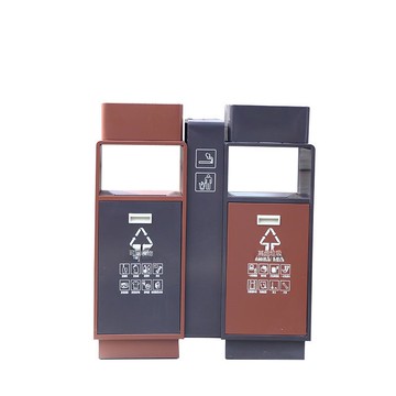 新環衛垃圾桶不銹鋼戶外公園街道市政垃圾桶雙分類果皮箱可印logo[DD080109]