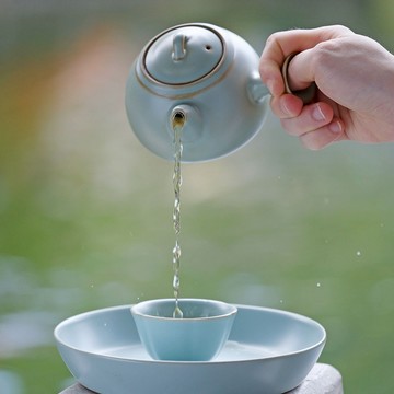 陶作坊｜懷汝寶滿側把壺_粉青_230ml