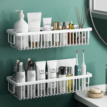 免打孔衛生間置物架浴室淋浴房壁掛式洗漱用品收納架廁所網籃掛架