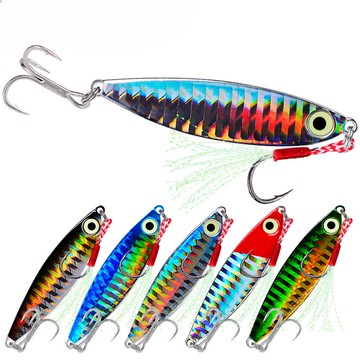 【TTFF】鐵板路亞餌魚鉤三本鉤羽毛鉤7/10/15/20g岸拋沉水遠投鉛魚PROBEROS 品牌路亞假餌血槽鉤翹嘴防海