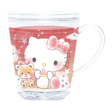 【震撼精品百貨】凱蒂貓_Hello Kitty~日本SANRIO三麗鷗 KITTY流體雙層單耳塑膠杯250ml-寶寶*24459