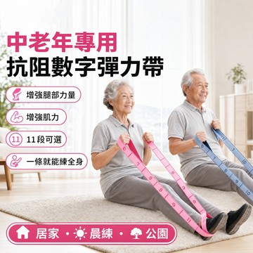 【免運】新升級增肌抗阻數字阻力帶 中老年專用康復臀大肌拉力彈力帶 抗阻帶 拉力帶 分段式彈帶 練腿運動 腿部力肌肉量訓練