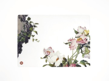 故宮授權 | 仙萼長春冊矽膠餐墊-芍藥 (清 郎世寧畫仙萼長春 冊 )