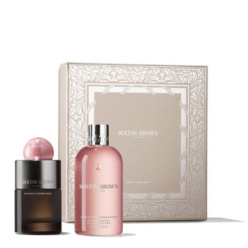 Molton Brown 魅惑大黃玫瑰香氛洗浴禮盒100ml淡香精+300ml沐浴膠