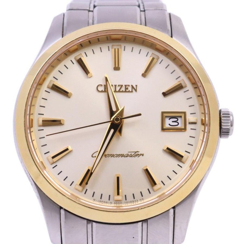 ザ・シチズン THE CITIZEN クロノマスター クォーツ メンズ 腕時計 18K/チタン ゴールド文字盤 A660-T006906【いおき質店】  | LINEショッピング