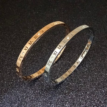 【格魯特】經典羅馬數字手環/玫瑰金鈦鋼手環/GWB 117