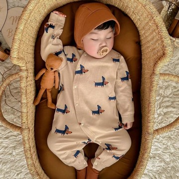 超萌嬰兒服網紅春秋款連體衣棉兒衣服寶寶爬服外出春款長袖鑫弘-萌寶童裝可開發票