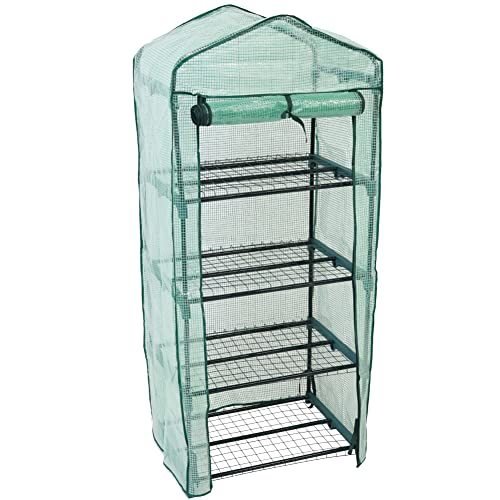 Sunnydaze 4-Tier Mini Greenhouse for Outdoors Mini Portable Greenhouse wi