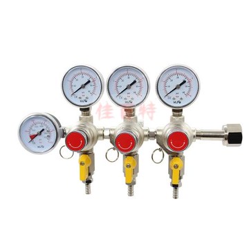 酒吧啤酒設備配件3路二氧化碳減壓表3路啤酒機吧臺啤酒墻氣表