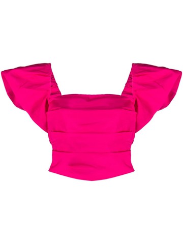 PINKO - Debra taffeta crop top - women - Elastane/Polyester/Polyester - 42