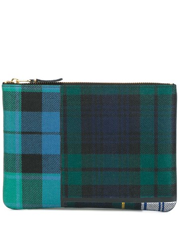 Comme Des Garçons Wallet - tartan patchwork clutch - unisex - Polyurethane/Wool - One Size - Green