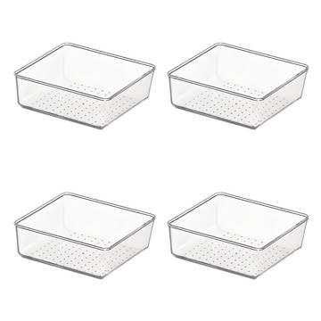 Ju and Ji 透明收納整理盒 15 x 15 x 5.6 cm  4個  透明色