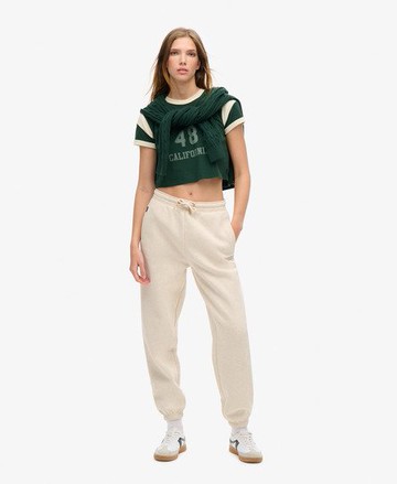 Superdry Women's Essential Logo Cuffed Joggers Beige Size: 8