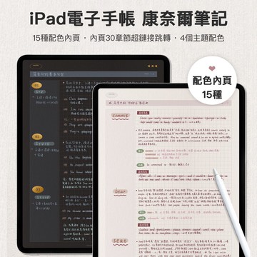 康奈爾筆記 | iPad電子手帳 | 暗色 | 商務簡約風格 | goodnotes¬ability模板