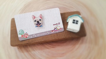 | 手繪寵物系列 | 法國鬥牛犬小徽章(法鬥-米白)