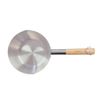 GOZENBO 御膳坊 加長型ST雪平鍋 18cm 1個  木質手柄 + 銀色