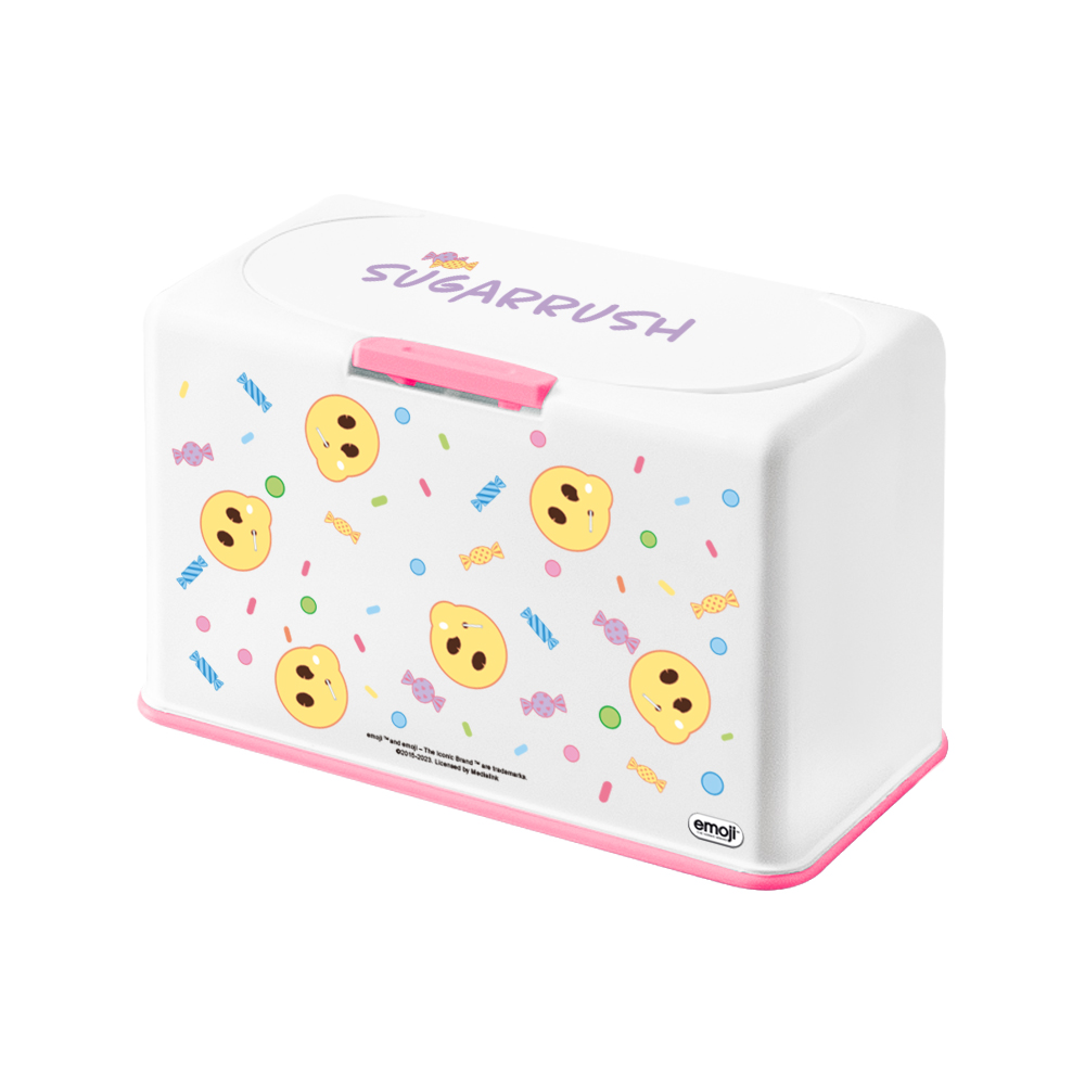【Emoji】多功能口罩收納盒-甜蜜吃糖 （約可放50入） （20.5*10.5*13cm）_廠商直送