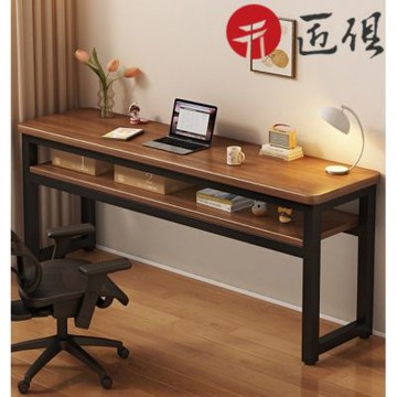實木長條桌 雙層置物 120×60×80CM 電腦桌 書桌 長方窄桌 辦公桌 工作台