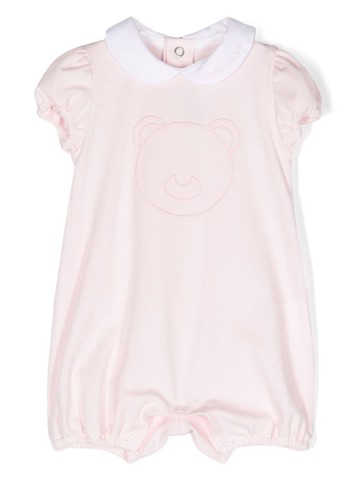 Little Bear - bear-motif embroidered-collar shorties - kids - Cotton/Spandex/Elastane - 3 mth - Pink