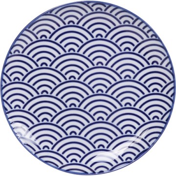 《Tokyo Design》瓷製餐盤-浪紋藍16cm-- 餐具 器皿 盤子