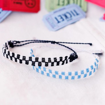 Pura Vida 美國手工  彩珠寬版編織衝浪手環(2色)