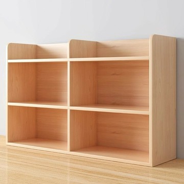 實木書架桌面置物架書桌收納櫃子一體靠墻儲物架桌上多層簡易書櫃 幸福驛站