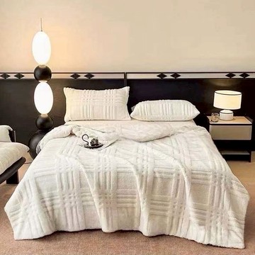 NATURALLY JOJO 塔芙絨幾何玩色毯  200 x 150cm  雪雁白