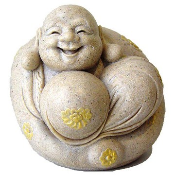 雕塑大師許文祥【發財神 】彌勒佛 銹石塑-限量888個  附原作証明12.5×11×11.5cm
