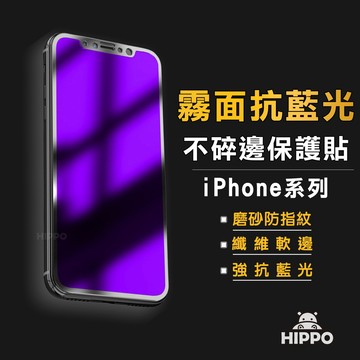 霧面抗藍光不碎邊滿版玻璃貼 保護貼 適用 iPhone 16 15 14 13 12 11 Pro Max XR XS