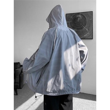 (免運)防曬衣男士夏季薄款冰絲透氣速干遮陽防曬服潮流寬松大碼連帽外套