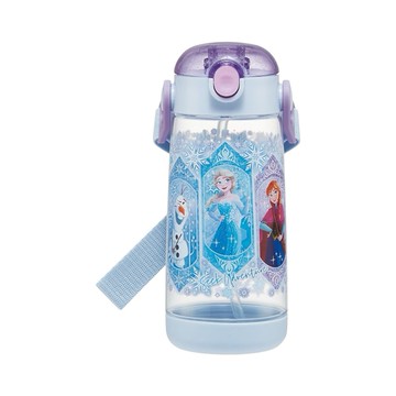 日本 Skater 透明感軟吸管水壺-冰雪奇緣 480ml (JN3404)