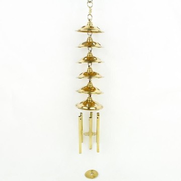純銅風鈴掛飾門飾 化五黃二黑祛病符保平安五層六層六管金屬風鈴