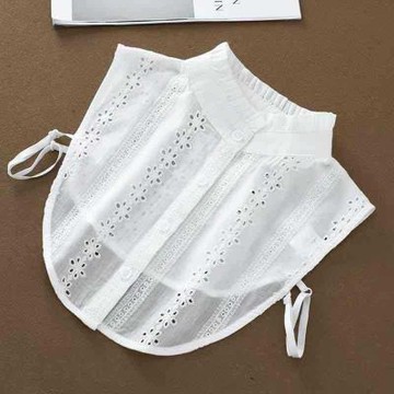 [巴黎精品] 現貨秒發 假領子襯衫領片-提花木耳邊可愛純棉女裝配件2色a1gg3