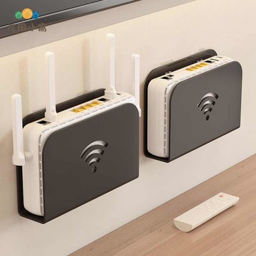 挂墙式免打孔wifi置物架收纳墙上机顶盒置物架免打孔无线网收纳盒ph6101